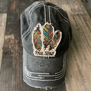 Free Spirit Ladies Distressed Ball Cap Hat